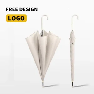 Straight Golf Umbrella Custom Logo Print Business Gift with 190T Nylon Fabric