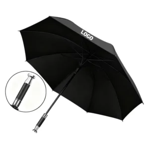 Straight Golf Umbrella with Custom Logo Printing, UV Protection, and Silver Handle