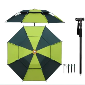Straight Long Black UV-Coated Fishing Umbrella