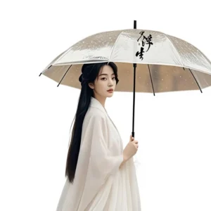 Straight Manual Umbrella with Custom Logo Large Size Reinforced Windproof