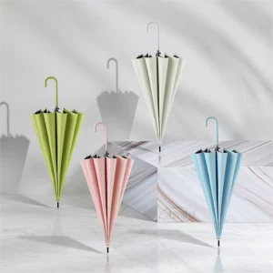 Straight Outdoor Rain Umbrella, Long Shaft, Customized Logo