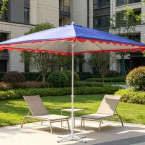 Straight Pole Beach Umbrella Steel Frame Waterproof Commercial Parasol for Hotel Gym Patio Beach Outdoor