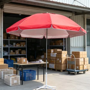 Straight Pole Fiberglass Frame Foldable Waterproof Sun-Resistant Beach Umbrella for Courtyard Yard