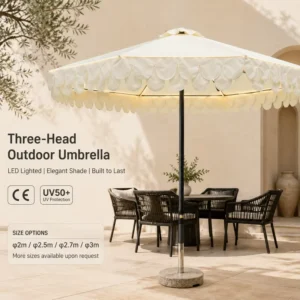 Straight Pole Patio Umbrella with Center Pole Structure for Restaurant Patios