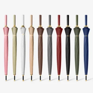 Straight Rod Long Handle Umbrella for the Rain Men’s High End Business Windproof Umbrella