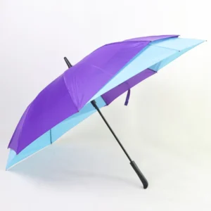Straight Umbrella Double-Side Extended Coverage Fiberglass Frame Stick Umbrella Windproof