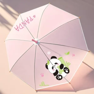 Straight Umbrella With Brand Design Hot Selling Lovely Animal Printings Auto Open Kids Umbrella for Rainy Days