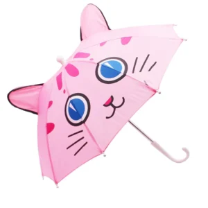 Straight Umbrella for 2 6 Years Kids J Handle Paraplu Custom 3d Princess Animals Print Children Cartoon Umbrella