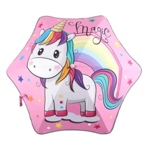 Straight Vinyl Children’s Umbrella for Promotion , Cute Cartoon Round Corner Kids Umbrella