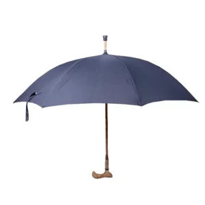 Straight Walking Stick Umbrella with Wooden Handle, Aluminum Shaft, Fiberglass Ribs, Custom Color