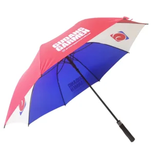 Straight Windproof Golf Umbrella with Fiberglass Shaft UV Protection EVA Handle Pongee Fabric Factory