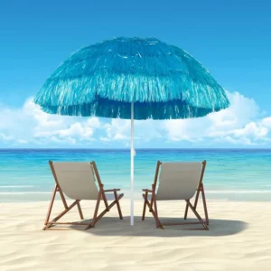 Straw Beach Umbrella PP Grass Umbrella Outdoor Windproof Sunshade Hawaiian Sun Parasol