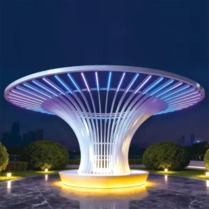 Streamlined Umbrella-Shaped Artistic Landscape Light with Aluminum Alloy Frame Acrylic IP65 Outdoor LED Colorful Landscape Light