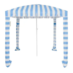 Stripe Portable Windproof UV 50+ Beach Shade Tent Sun Shelter Pop-Up Outdoor Beach Umbrella Cabana with Custom Printing 6.5FT 7FT