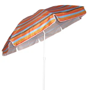 Stripe Standard Size Beach Umbrella with Adjustable Tilt