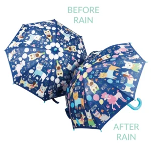 Sublimation Kid Cartoon Automatic Animal Head Water-Color Change Straight Umbrella