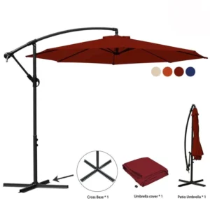 Summer Garden Outdoor with LED Foldable and Rotatable Banana Hanging Umbrella