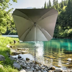 Sun Protection Manual Beach Fishing Umbrella for Adults, 120cm, Stainless Steel Handle, Pongee Fabric