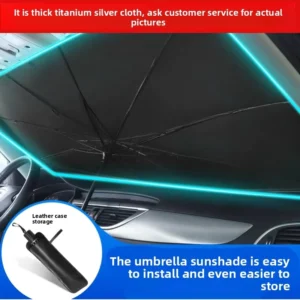 Sun-Protective Heat-Insulating Thickened Polyester Adhesive Cloth Telescopic Solid Color Car Sunshade Front Windshield