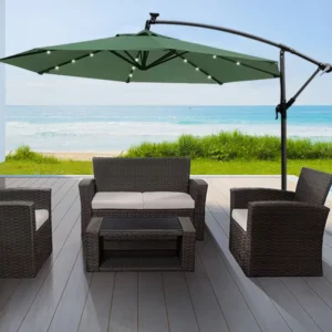 Sun Residential Outdoor Umbrella Banana Errace Sun Umbrella Solar Lamp Garden Umbrella