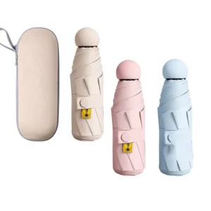 Sun Umbrella Women’s Sunshade Rain Protection Dual purpose Mini Five fold Ultra light Portable Capsule Umbrella