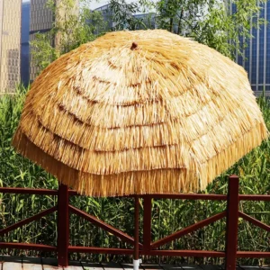 Sun and Rain Straw Garden Umbrella Waterproof Outdoor Patio Beach Parasol