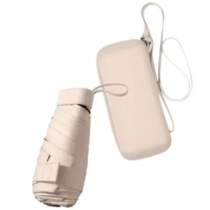 Sun windproof waterpr Small Size Mini Pocket 6 Fold UV Protection Rain Umbrella Mini Folding Compact Umbrella with Case