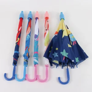 Sunday Children’s Manual Umbrella Set 8K Cartoon Animation Digital Printing No Dripping Straight Polyester Pongee Panels Plastic