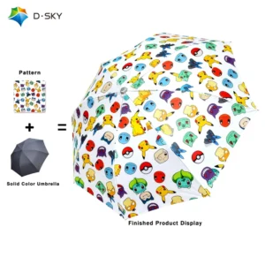 Sunny Rain Dual-Use Manual Fruit Cartoon UV Protection Sunshade Umbrella Large Black Glue Folding Sun Umbrella Custom Printing