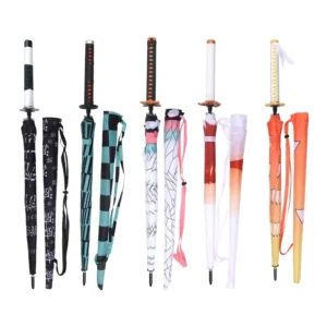 Sunny Umbrella Animation Surrounding Long Handle Ghost Kid Sunshade for Male Female Purgatory Personality