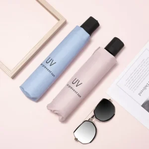 Sunny and Rainy Windproof 3-Fold Tiny Portable Folding Umbrella