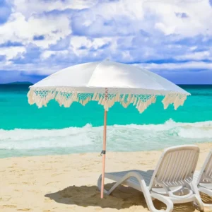 Sunscreen Rainproof Courtyard Umbrella Advertising Umbrella Creative Tassel Beach Customized Sun Umbrella