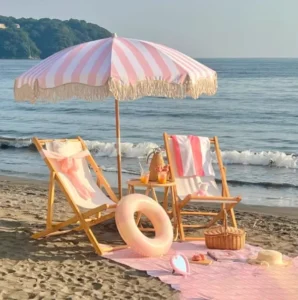 Sunshade Tropical Beach Umbrella Outdoor Parasol with Tassels for Patio Garden Terrace
