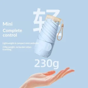 Sunshade Umbrella Six fold Compact Mini Capsule High Aesthetic Value Light Luxury Design Dual Purpose Sun Rain Protection