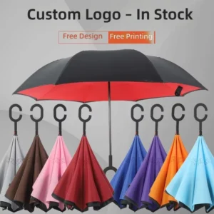 Supplier Custom Logo Waterproof Wind Resistant Inverted Umbrella for Car Travel & Commuting
