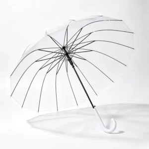 Supplier Manufacturer Custom Logo Transparent PVC Girls Stick Umbrella