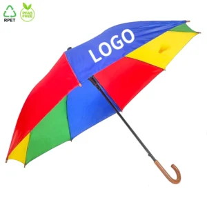 Supplier Windproof 8-Rib Large Multicolor Straight Golf Rainbow Umbrella