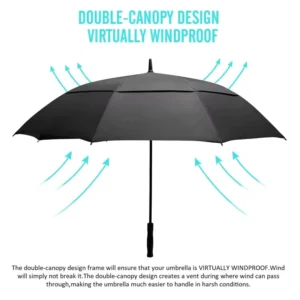 Suppliers Manufacturer 30 Inch Large Windproof Custom Golf Umbrella with Logo Print