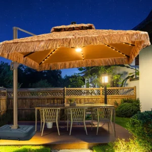 Synthetic Thatch Outdoor Umbrella for Commercial and Advertising Use