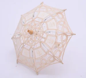 TX11134 Handmade Lace Parasol Wedding Decoration Bamboo Handle Bridal Lace Umbrella