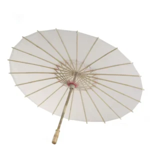 TX144 Craft Gift Paper Umbrella Custom DIY Handmade Drawing Blank Wooden Handle Paper Umbrella