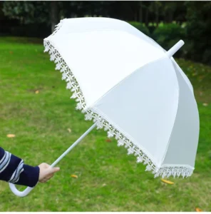 TX50194 Romantic White Lace Umbrella Props Photo Umbrella for Wedding and Holiday Party Decoration