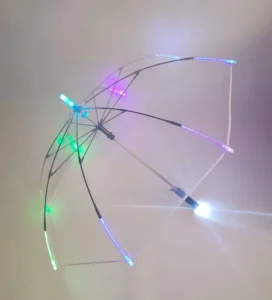 TX8126 Colorful Luminous Transparent Flashlight Creative LED Lighting Straight Advertising Umbrellas Clear LED Umbrella