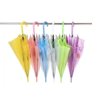 TX8127 Fashion Women PVC Clear Umbrella Kids Parasol Colorful Transparent Semi-Automatic Umbrella for Adults