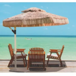 Tassel Bamboo Beach Cloth Parasol with Aluminum Frame for Hotels, Courtyards, Gyms, Hospitals, and Warehouses