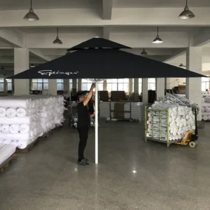 Telescopic Outdoor Patio Umbrella for Coffee Bars, 3 x 3 m/3.5 x 3.5 m/4 x 4 m