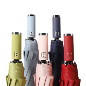 Ten Ribs Umbrella Automatic Large Black Coating Sunshade Rain Dual-use Folding Sun Umbrella Custom LOGO
