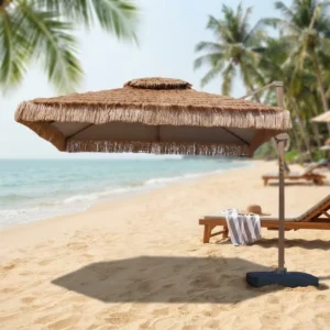 Thatch Umbrella Fancy Swimming Pool Sombrilla Parasol De Jardin Offset Thatched Straw Outdoor Garden Patio Umbrella