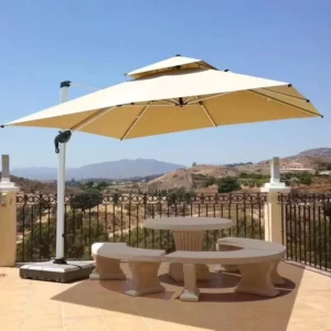 The Most Popular Large Umbrella Patio Garden Square Parasol LED Cantilever Umbrella Windproof Beach Umbrellas