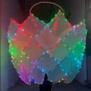 Theme Park Parade Float Performance Rising and Blooming Interactive Prop LED Illuminated Umbrella Flower Costume